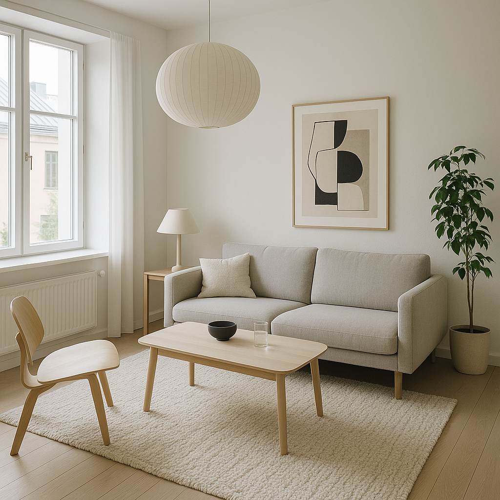 Scandinavian-Inspired Living Room with Natural Elements